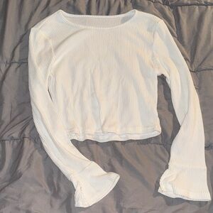 Soft White Ribbed Crop Top
